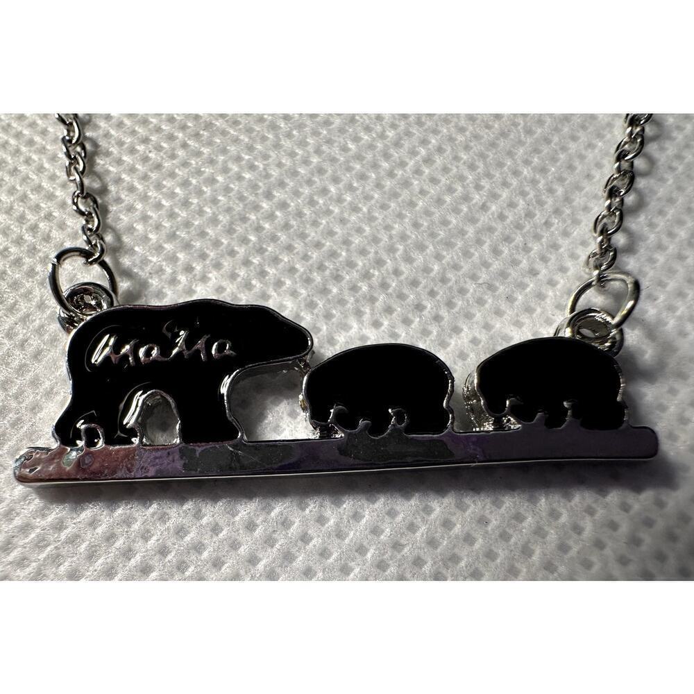 Mama Bear with 2 Cubs Necklace